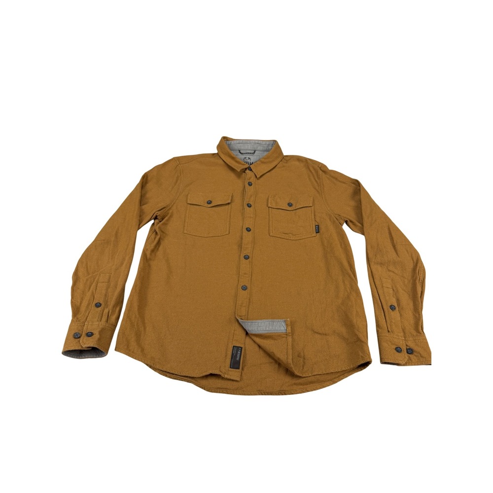 Kuiu Everyday Pursuit Gear Mens Brown Cotton Wool Blend Button Down Shirt L